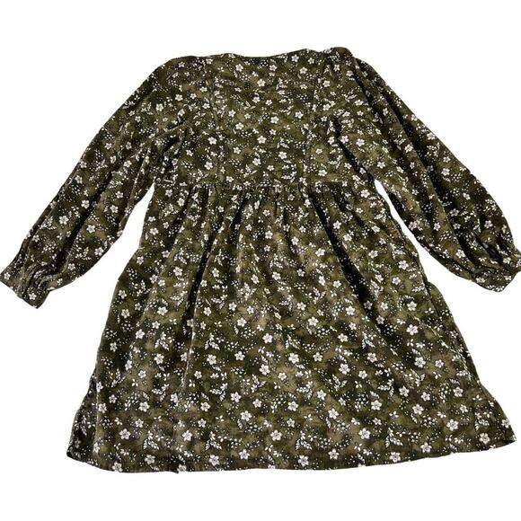Old Navy Boho Spirit Dark Green Womens Long Sleeve Mini Swing Tunic Dress XS - Picture 2 of 7